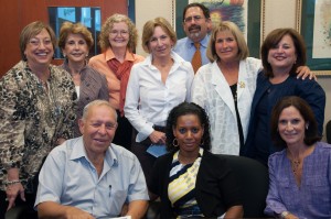 Members of the UJFT Israel and Overseas Committee meet with Micha Feldmann and Maly Gaday Jackson.