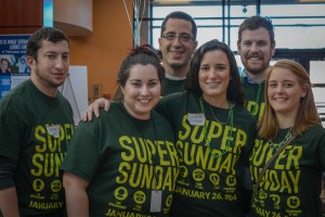 Part of the Super Sunday Steering Committee—Jason Lurie, Guy Berkowitz, Jacob Mart, Amy Weinstein (YAD director), Jennifer Groves, and Shikma Rubin.
