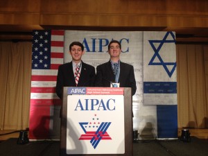 Grant Campion and Matthew Specht on AIPAC’s main stage.