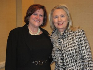 Janet Green and Hillary Clinton in 2012.