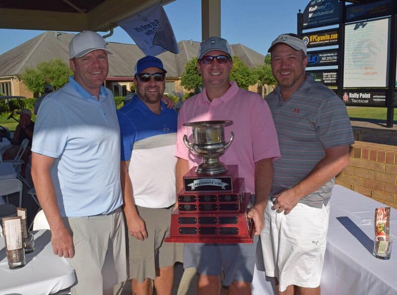 The winning foursome: Brian Knight, Yuri Vaid, Ryan Glick and Casey Costello.