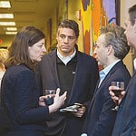 Representative Elaine Luria with Andy Fox and Joel Nied before the community event.