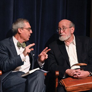 Dennis Manning, Norfolk Academy headmaster, and Rabbi Joseph Telushkin.