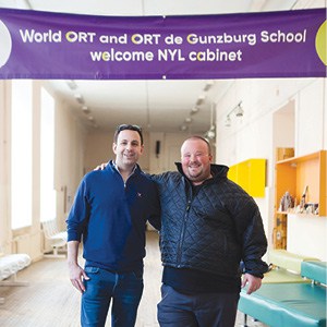 Andrew Nusbaum and Eric Miller at the World ORT de Gunberg Secondary School in St. Petersburg.
