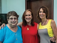 Passing the torch for the Women’s Cabinet: Barbara Dudley, chair elect; Mona Flax, chair; and Janet Mercadante, immediate past chair.