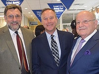 Matthew Weinstein, board president, BSV CEO David Abraham, and Stuart Nachman, outgoing board president.