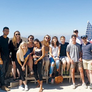 Matthew Cooper (back right) with fellow interns on Israel’s border.