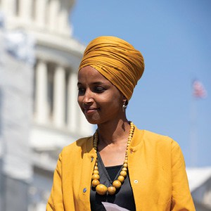 Aurora Samperio/NurPhoto via Getty Images Rep. Ilhan Omar is seen outside the Capitol Hill building, Sept. 12, 2019.