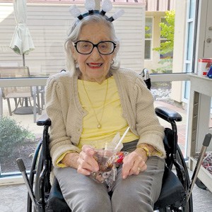 Resident Sonia Land gets into the spirit of the Fall Festival.