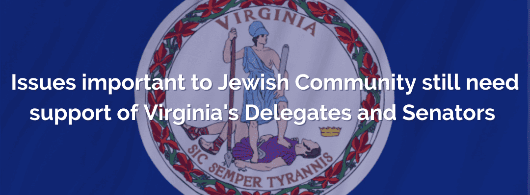 Your Voice Matters.  URGE Virginia’s Delegates and Senators to SUPPORT defining antisemitism and adding ethnicity to hate crimes protections.