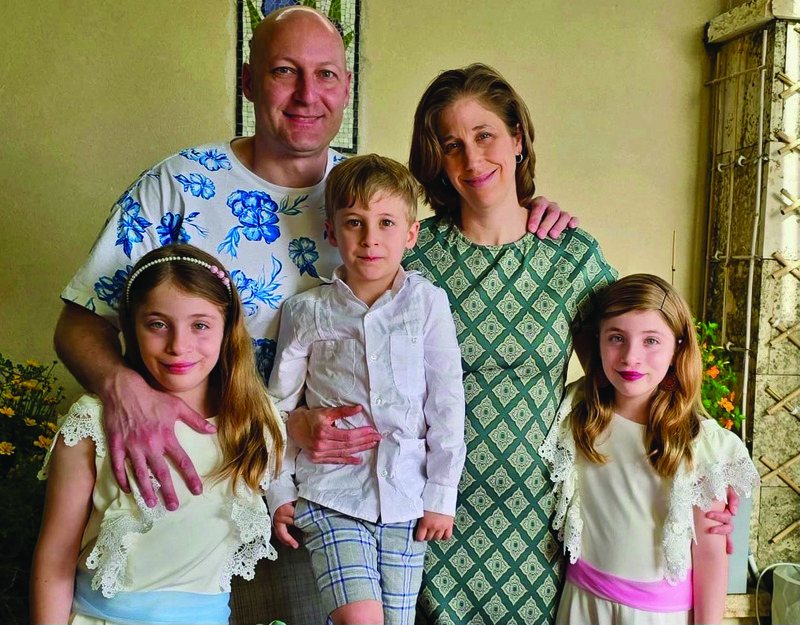 Lior and Liz Dovrat with their children at Pesach.