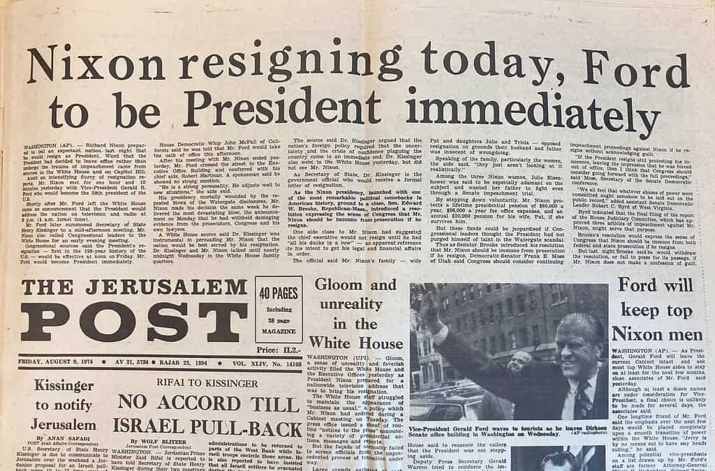 Nixon’s resignation viewed through Israeli papers