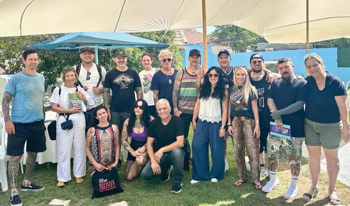 Leyla Sandler (fourth from the right) and the Healing Ink team.