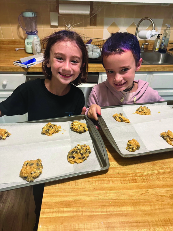 Ava and Mara G. of fourth and third grade, baked cookies on their own for their first independent Let Grow project.