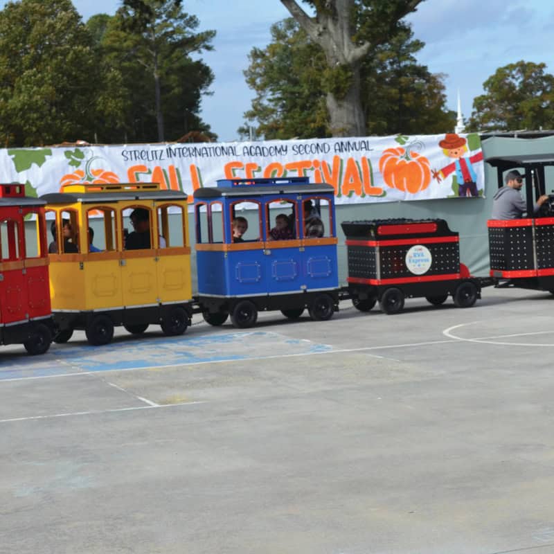 Fall Festival train riders.