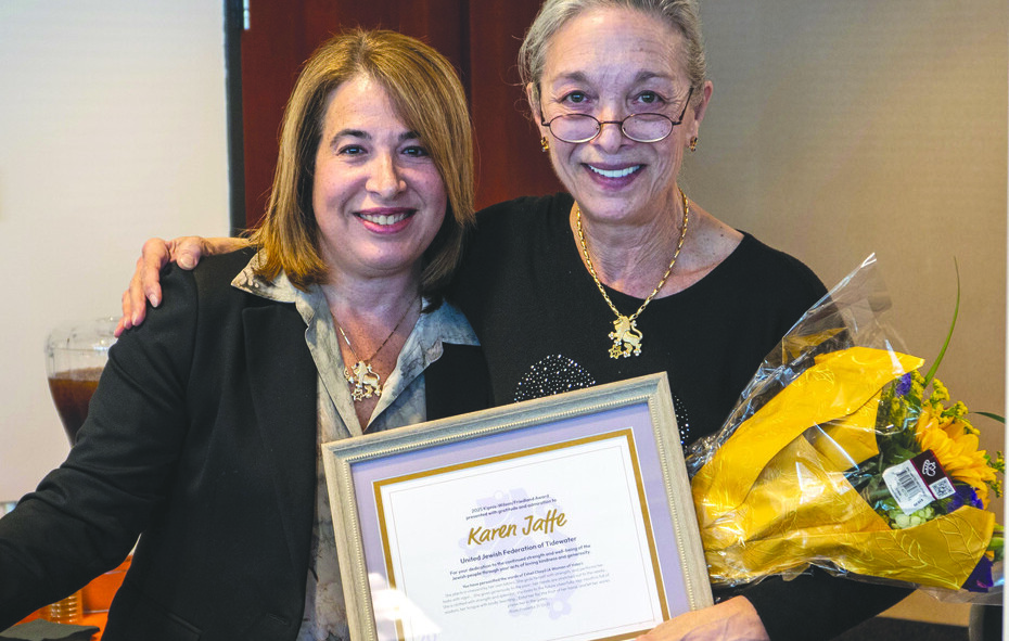 Betty Ann Levin with Karen Jaffe at the Lion Tikva Chai Lunchen.