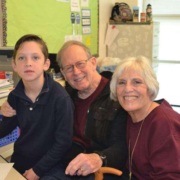 Levi Foleck with his grandparents, Rick and Janice Foleck.