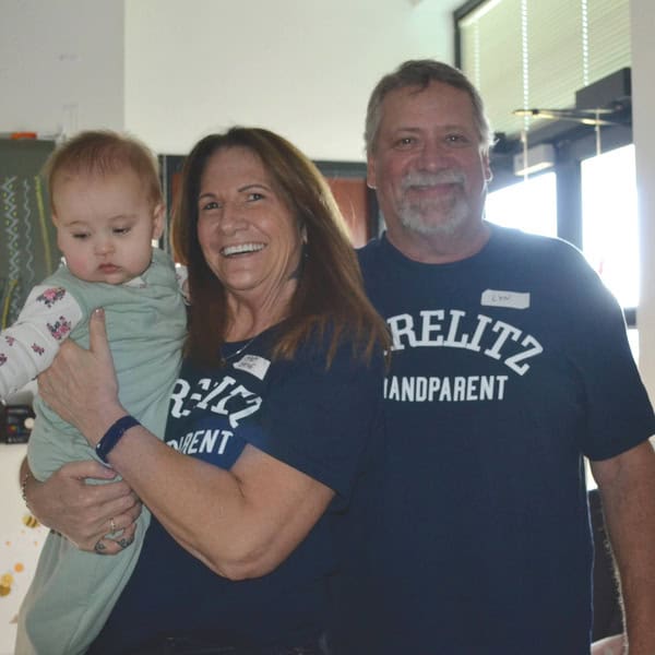 Willa Crutchfield with her grandparents, Leonard and Mary Jane.