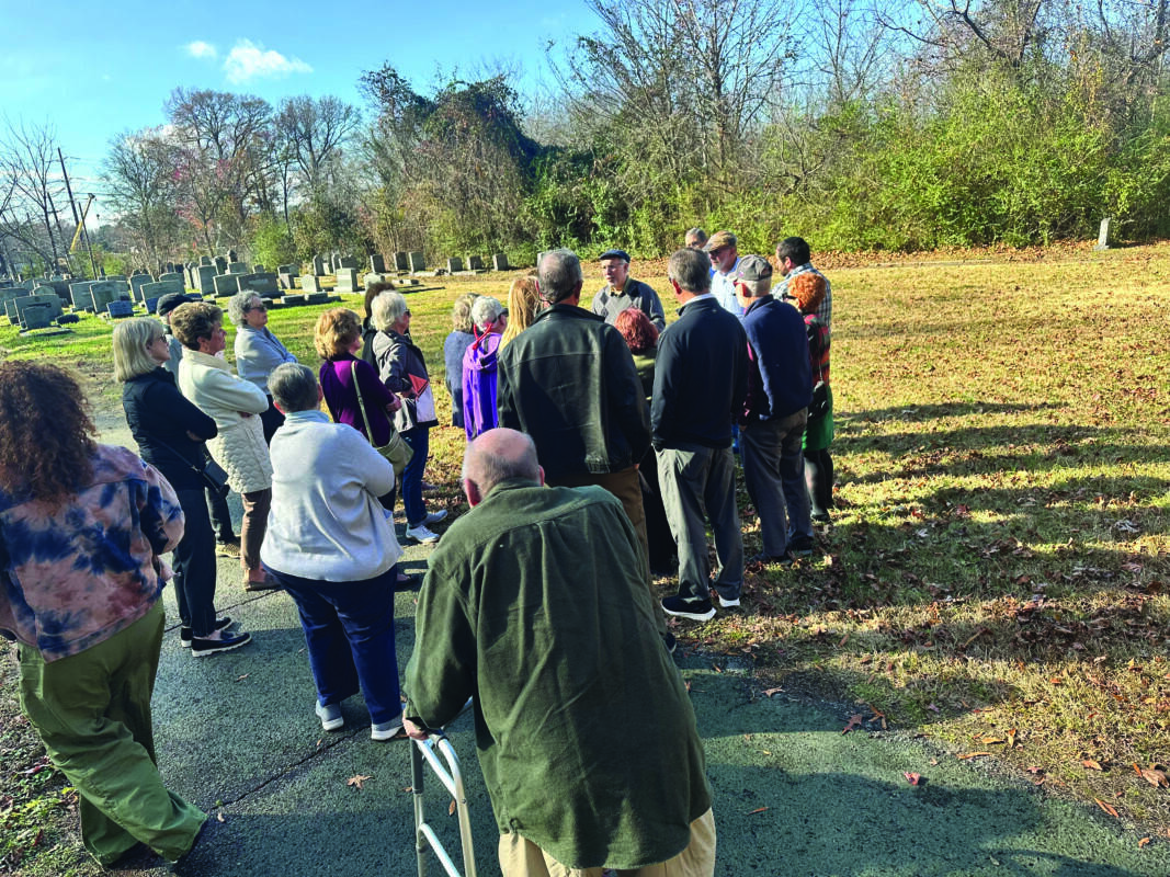 Participants visit Berkley Cemetery.