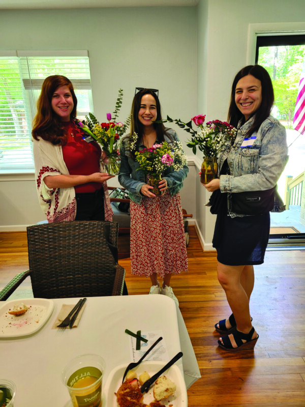 Emily Krouse, Jess Glasser, and Ally St. Pierre enjoy the morning.