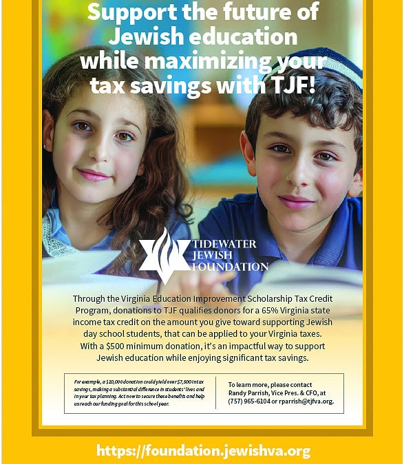 Turn taxes into a tool for building the future of Jewish Tidewater