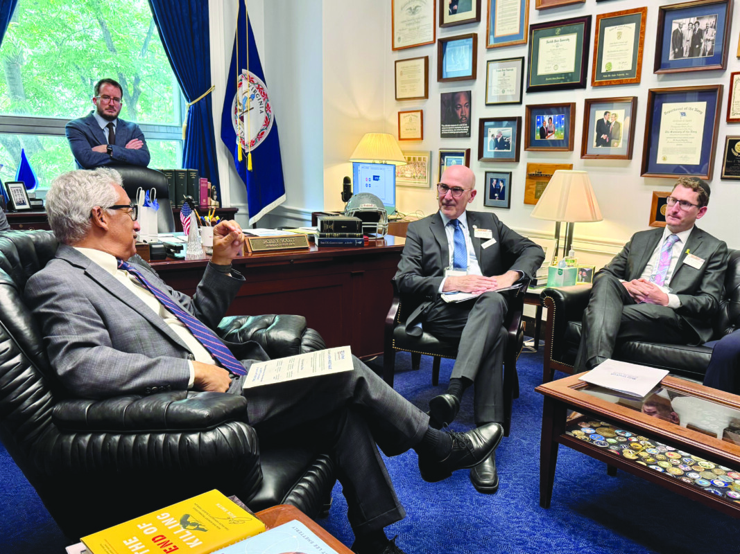 Congressman Bobby Scott with Steve Marks, president of United Jewish Community of the Virginia Penisula and Eric Mauer, CEO at UJCVP.