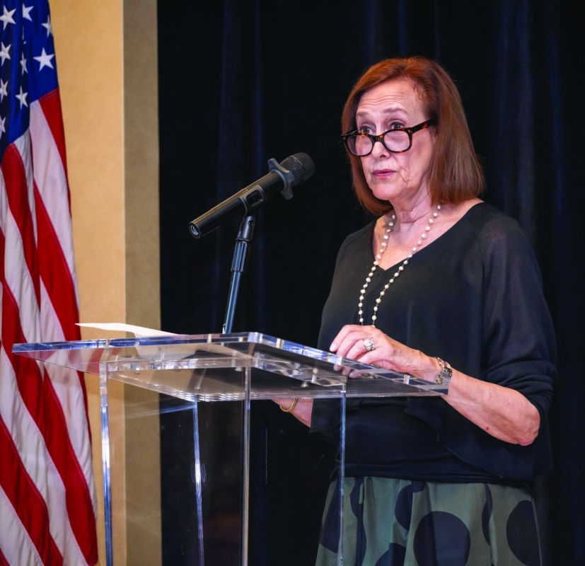 Mona S. Flax, incoming UJFT president, delivers her remarks.