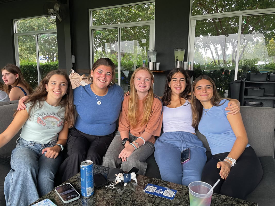 New members Lila Friedman and Shayna Lovitz with prospects Adelae McGuinness, Shani Zach, and Leia Silverstein.