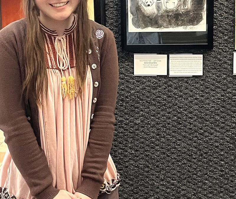 Bearing witness through art: students gather to see their work on display