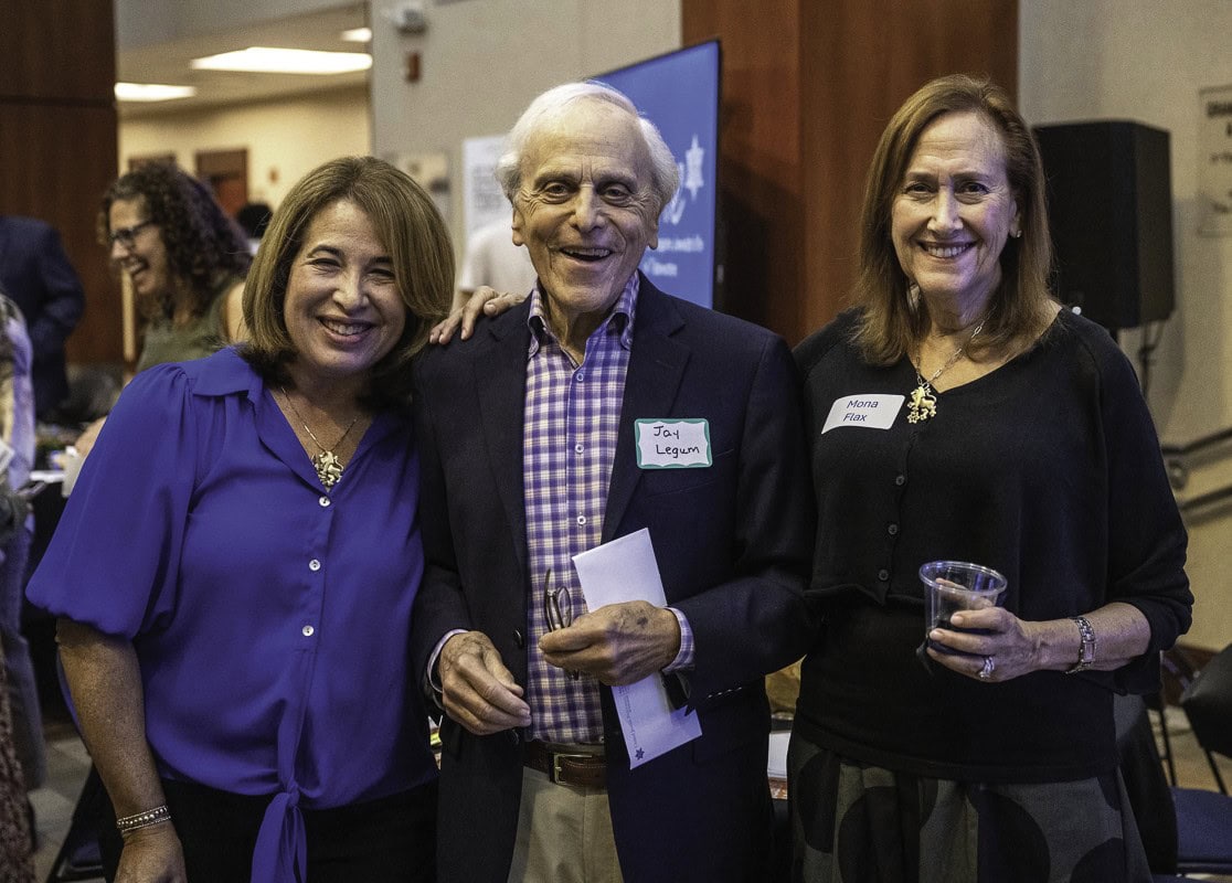 Betty Ann Levin, UJFT executive vice president, Jay Legum, and Mona Flax, UJFT president.