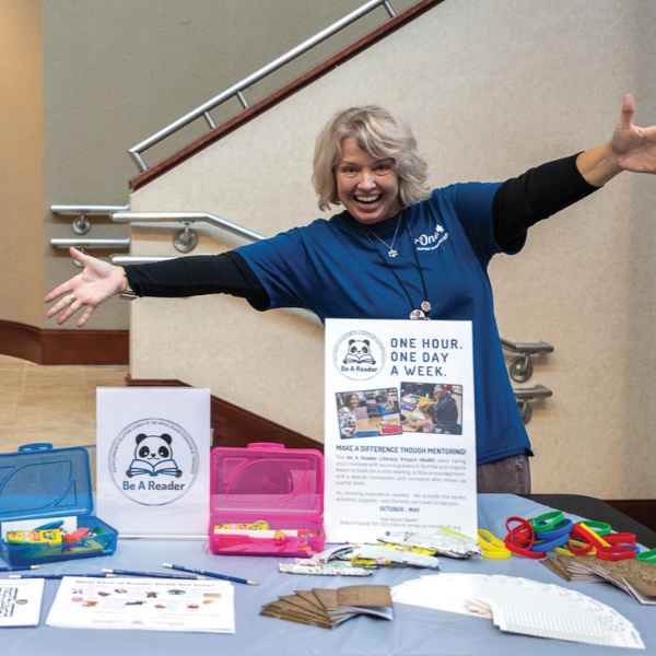 Robin Ford at Be A Reader Program table.